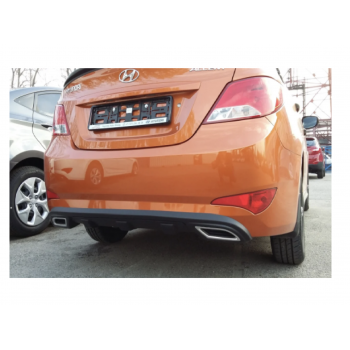 Задний Бампер (Окрашенный Оранжевый) Hyundai Accent / Солярис Рестайлинг 2014–2017 в Алматы и Астане 