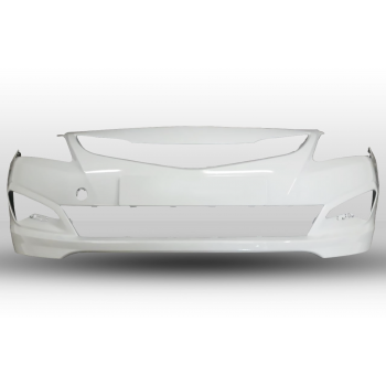 КУПИТЬ Передний Бампер Hyundai Accent / Solaris 2014-2017 БЕЛЫЙ — Окрашенный Рестайлинг, Россия в Алматы и Астане 