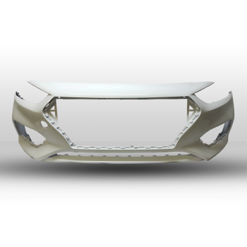 КУПИТЬ Передний Бампер Hyundai Accent / Solaris 2017-2019 БЕЛЫЙ — Окрашенный, Новый Кузов, Россия в Алматы и Астане 