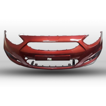 КУПИТЬ Передний Бампер Hyundai Accent / Solaris (2010-2014) КРАСНЫЙ — Окрашенный, Новый, ТехноПласт в Алматы и Астане   