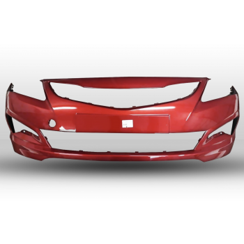 КУПИТЬ Передний Бампер Hyundai Accent / Solaris РЕСТАЙЛИНГ (2014-2017) КРАСНЫЙ — Окрашенный, Новый, Россия в Алматы и Астане 