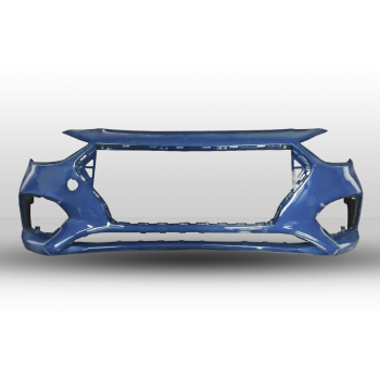 Передний бампер на Hyundai Accent 2017-2019 (синий металлик) в Алматы и Астане 