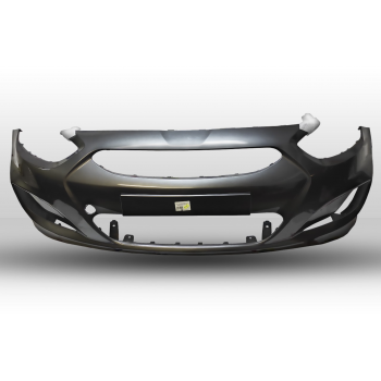 Передний бампер Hyundai Accent (Solaris) 2010-2014 — Темно-серый в Алматы и Астане 