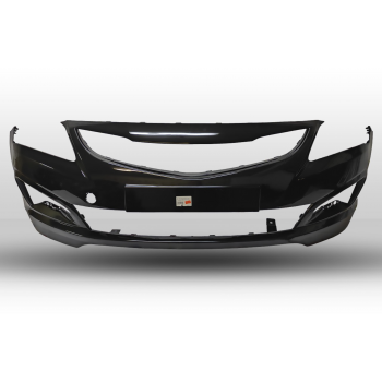 КУПИТЬ передний бампер на Hyundai Accent 2014, 2015, 2016, 2017 г. в. (Черный) в Алматы и Астане 